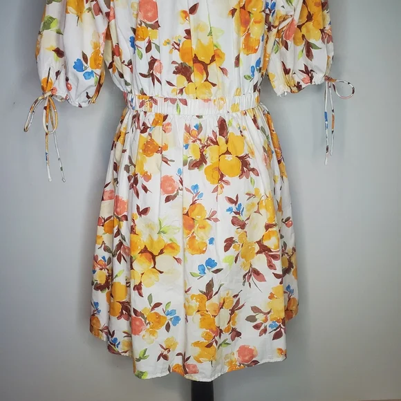 NWT Abercrombie & Fitch Poplin Puff Sleeve Babydoll Mini Dress Size XL - Picture 11 of 14